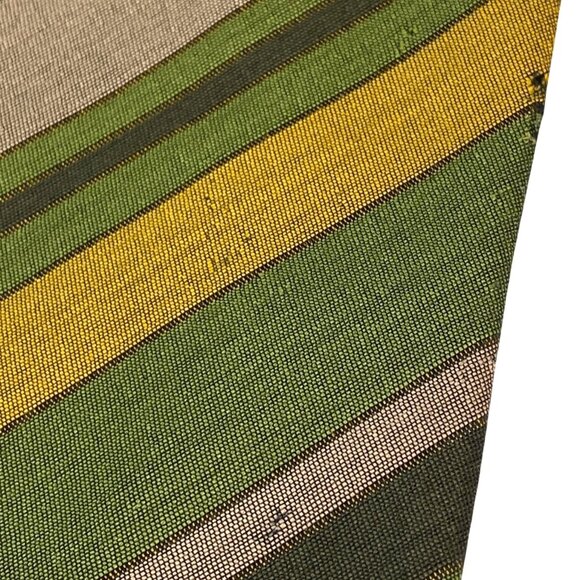 BJ Ernst Rare Collectible Vintage 1960's Green Yellow Striped Retro Neck Tie - Picture 5 of 9